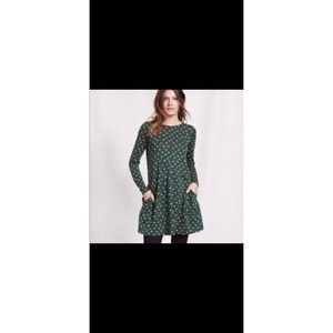 Boden Green Confetti Long Sleeve Tunic Dress Sz 10L